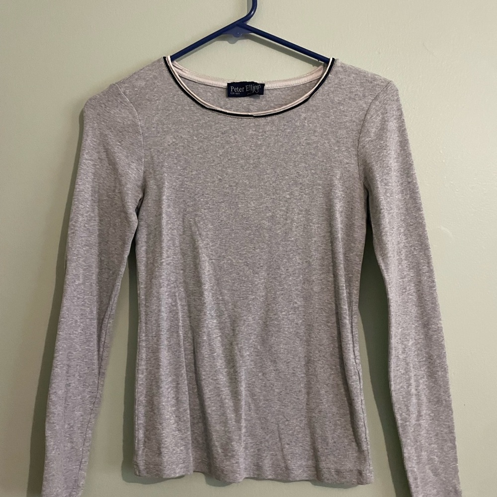 Gray Long Sleeve Women's Blouse